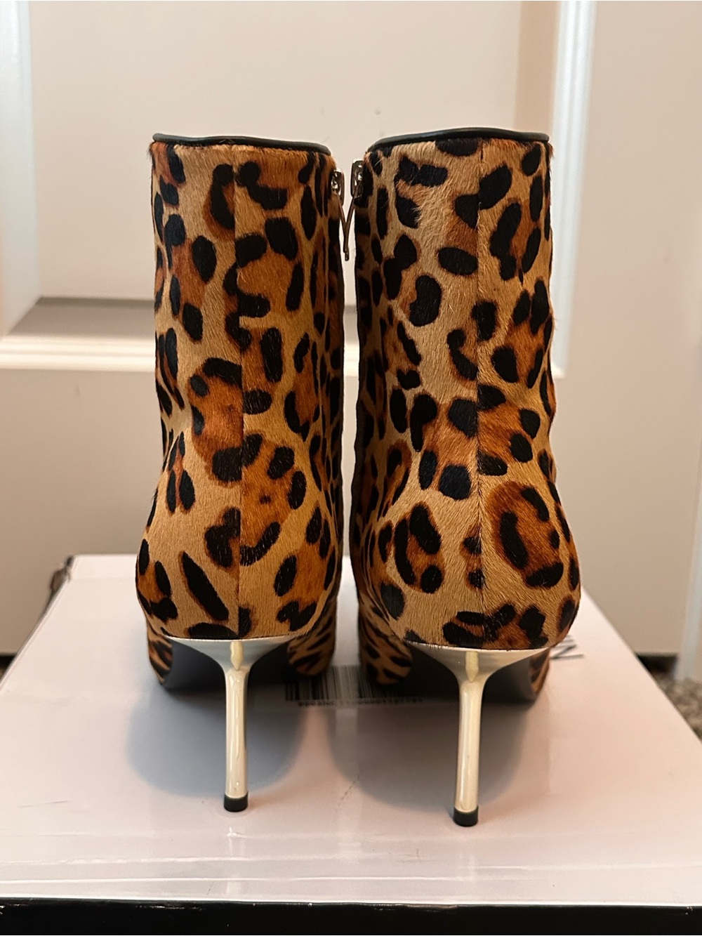 Nine West Leopard-Print Pointed Ankle Booties - Brown & Black - Picture 4 of 7